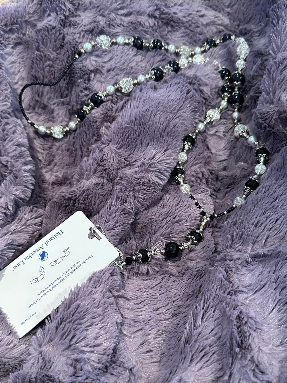 LANYARD Custom Ordered Black Crystal Silver use Badges, Cards, Cruise Nurse ❤️